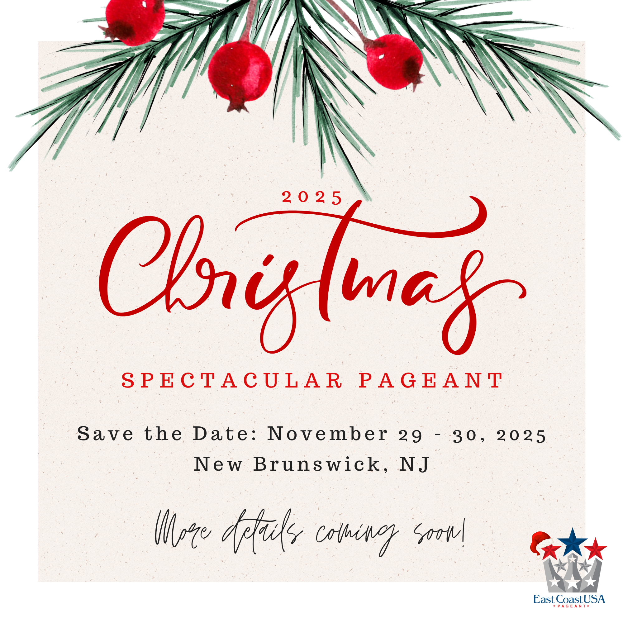 2025 East Coast USA Christmas Spectacular Pageant Registration