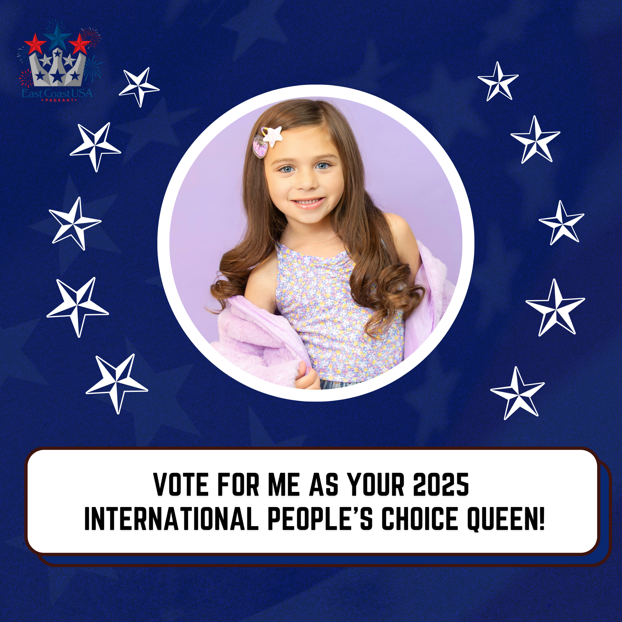 Vote #277 Reighlynn bloom for the 2025 International Finals Pageant People's Choice