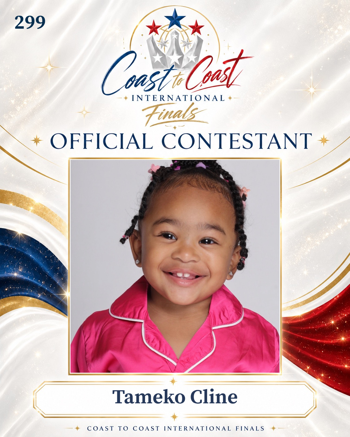Vote #299 Tameko Cline for 2026 International Finals People's Choice!