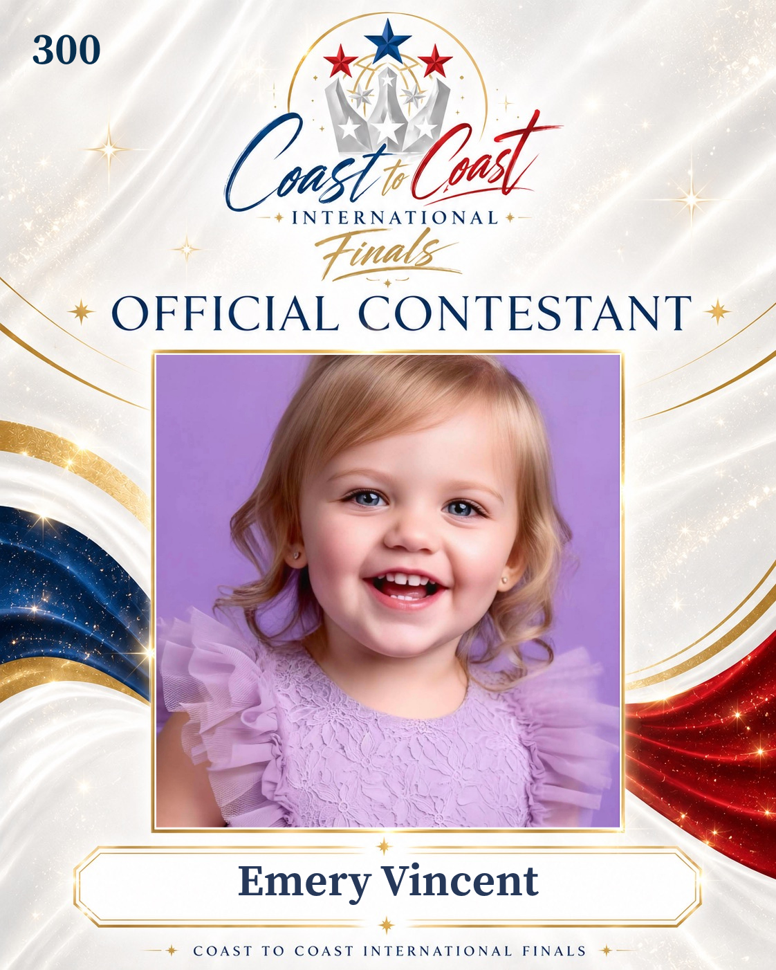 Vote #300 Emery Vincent for 2026 International Finals People's Choice!