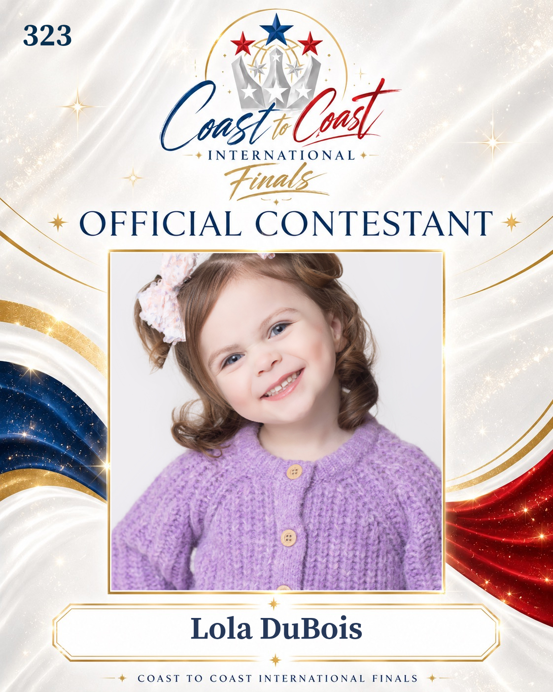 Vote #323 Lola DuBois for 2026 International Finals People's Choice!