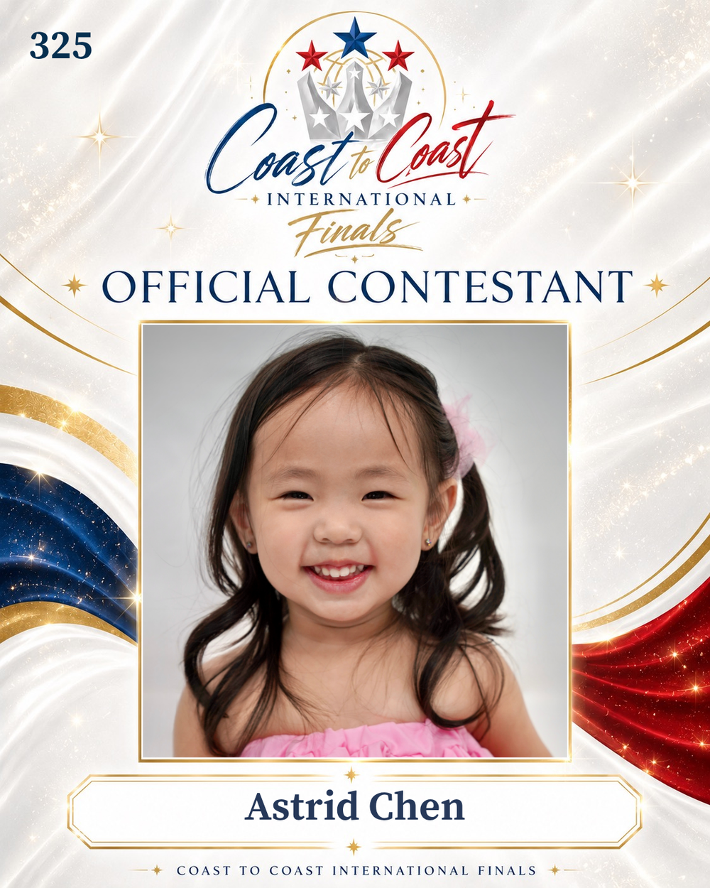 Vote #325 Astrid Chen for 2026 International Finals People's Choice!