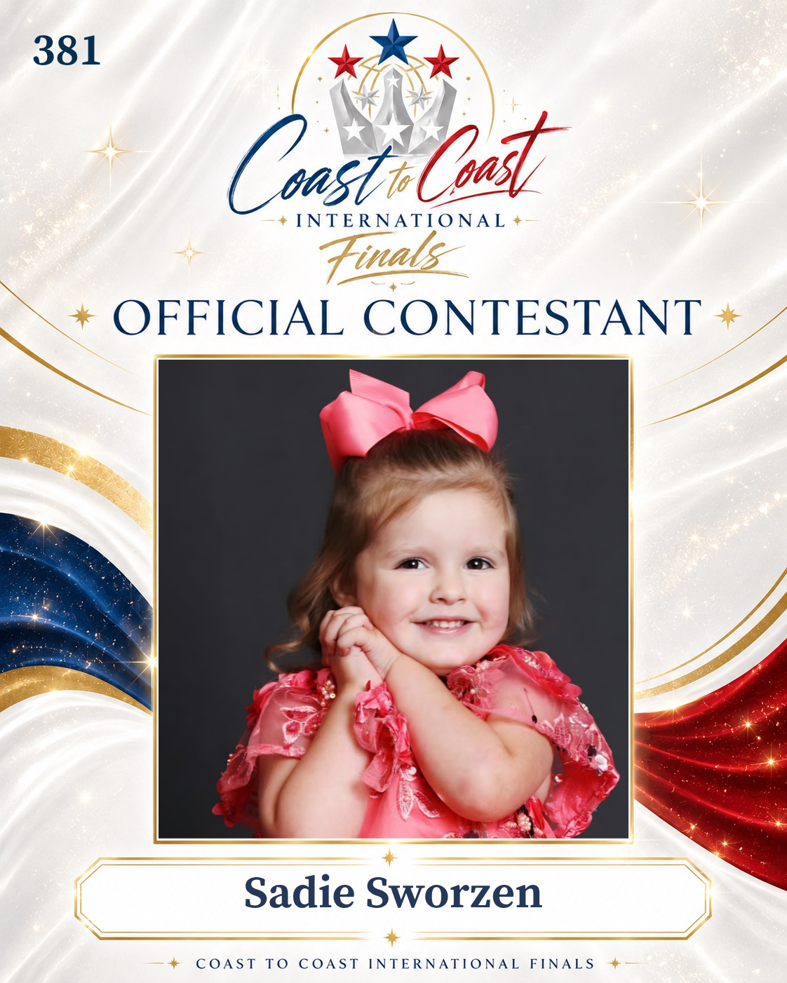 Vote #381 Sadie Sworzen for 2026 International Finals People's Choice!