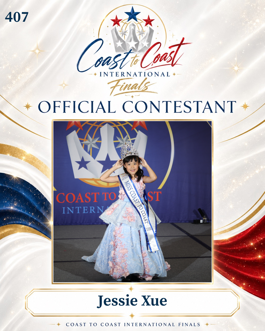 Vote #407 Jessie Xue for 2026 International Finals People's Choice!