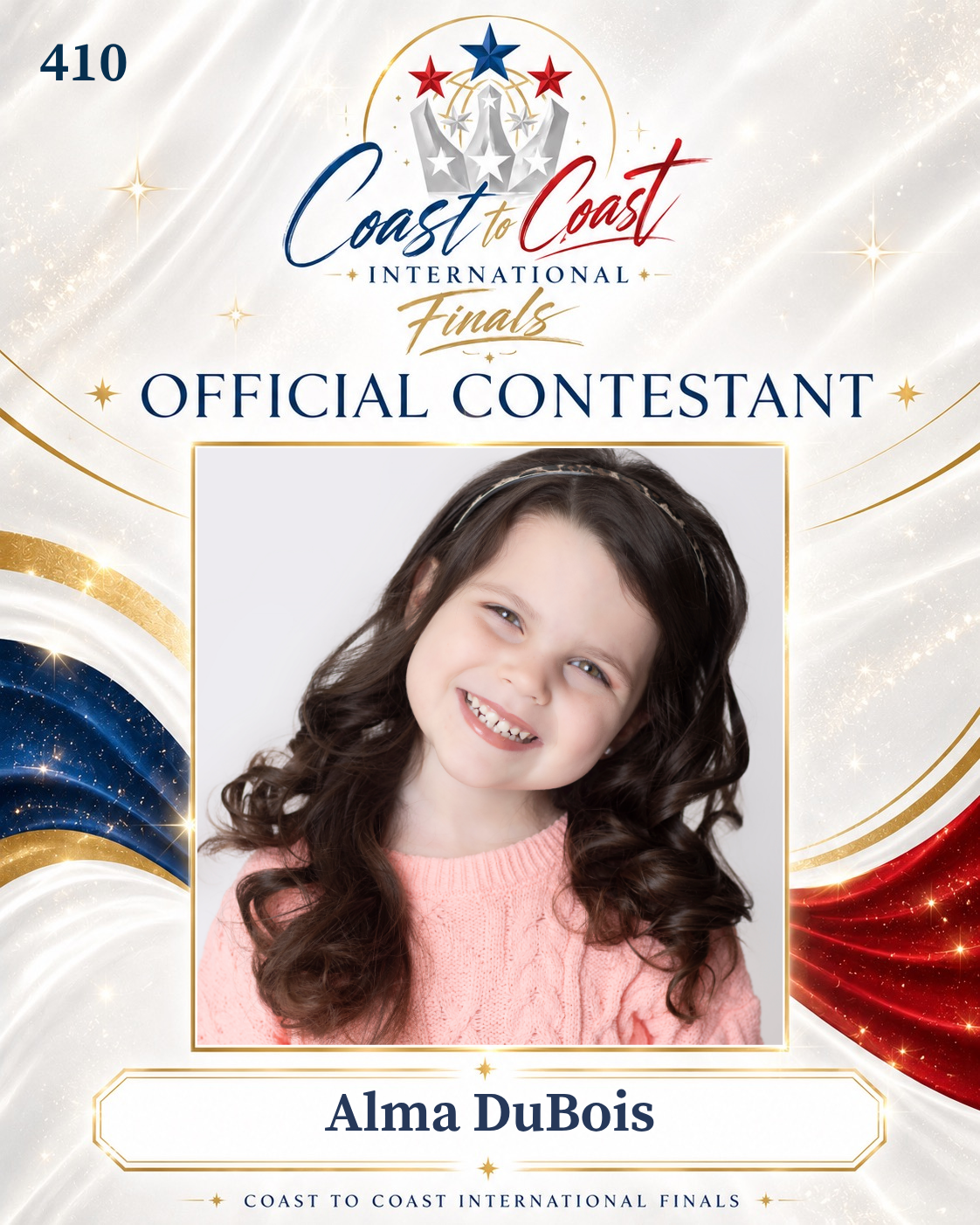 Vote #410 Alma DuBois for 2026 International Finals People's Choice!