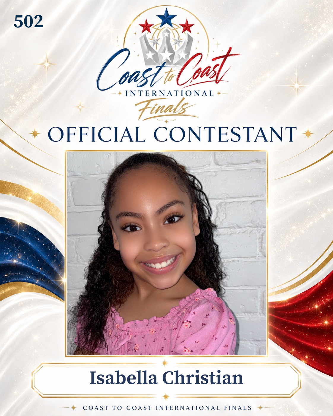 Vote #502 Isabella Christian for 2026 International Finals People's Choice!