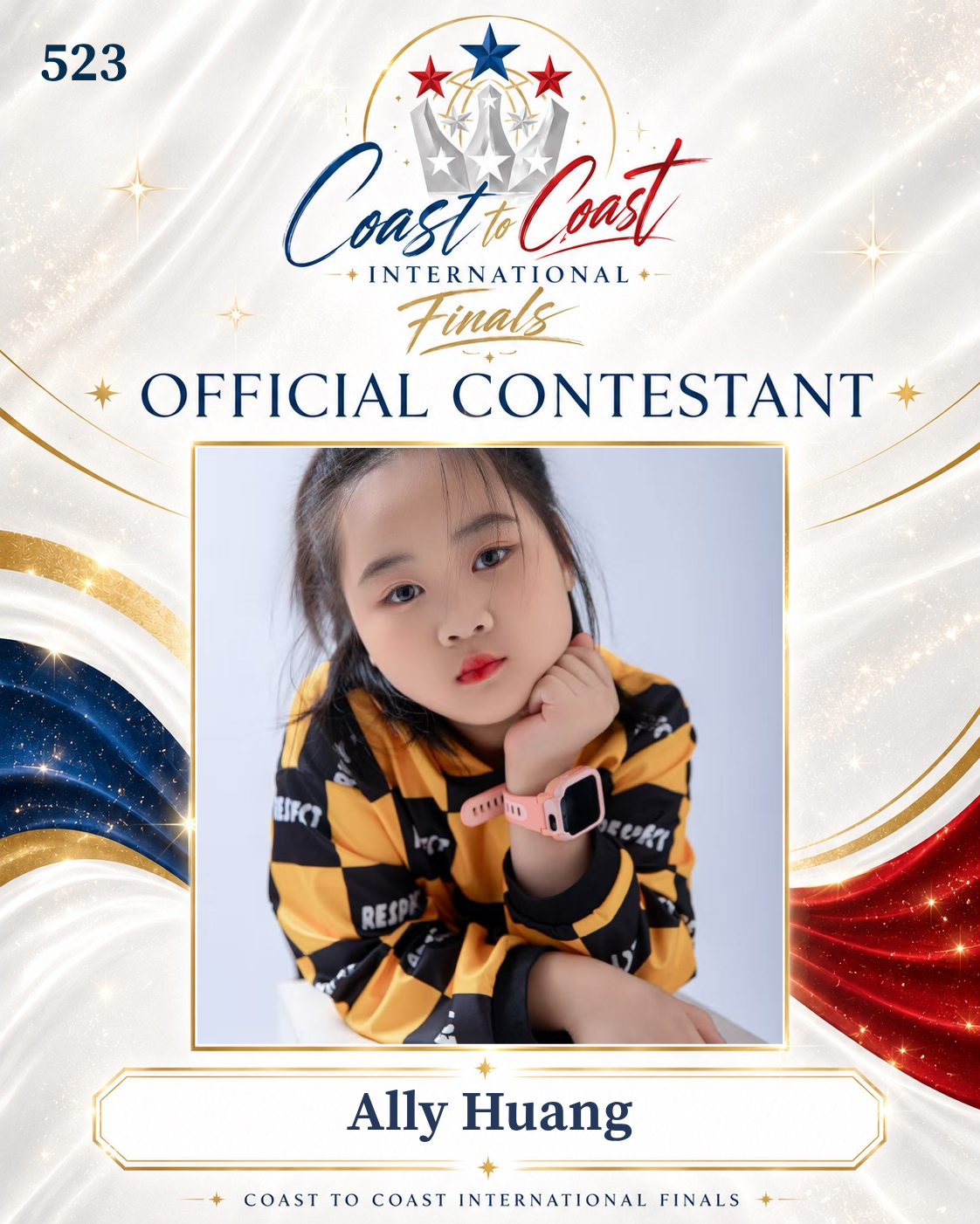Vote #523 Ally Huang for 2026 International Finals People's Choice!