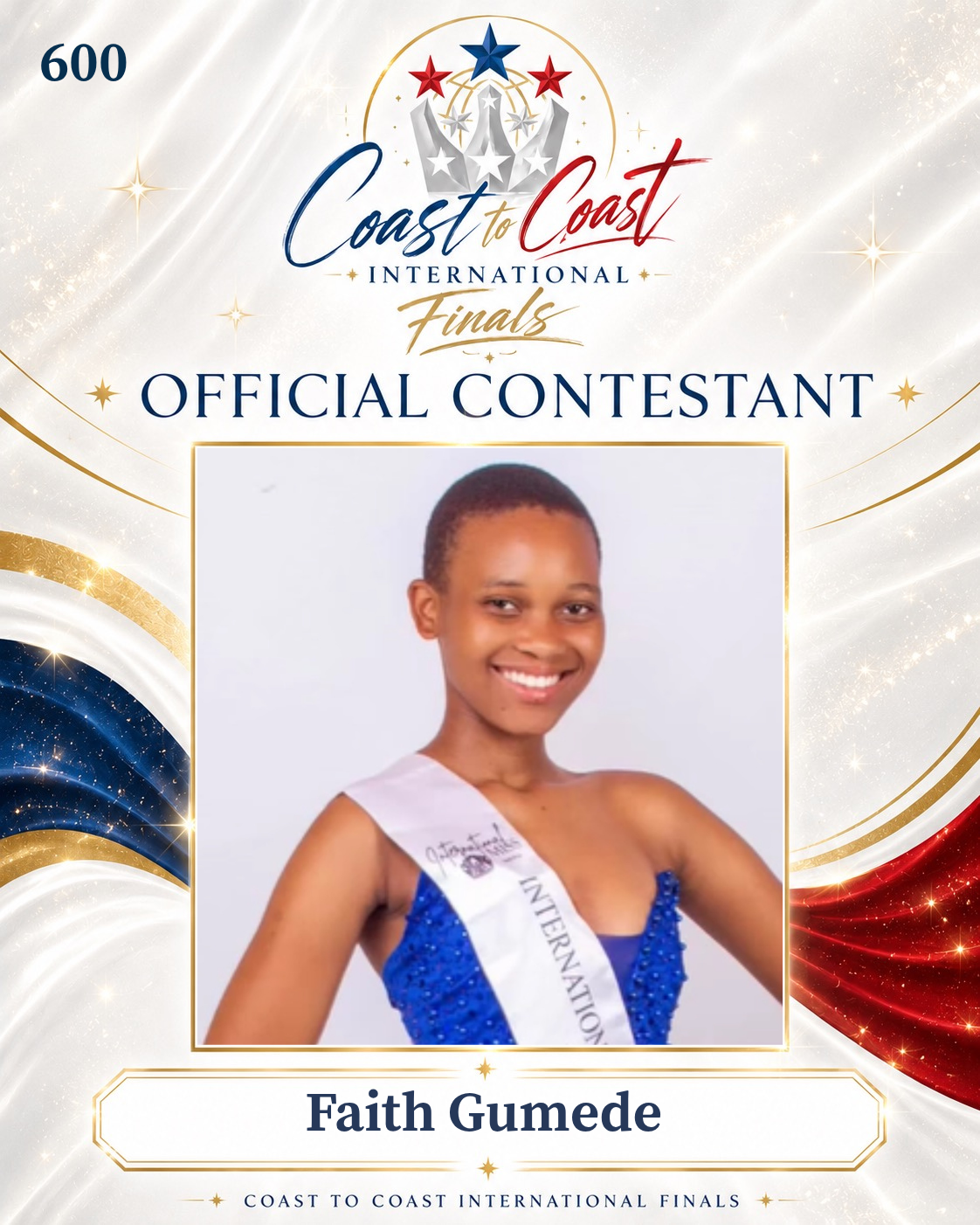 Vote #600 Faith for 2026 International Finals People's Choice!
