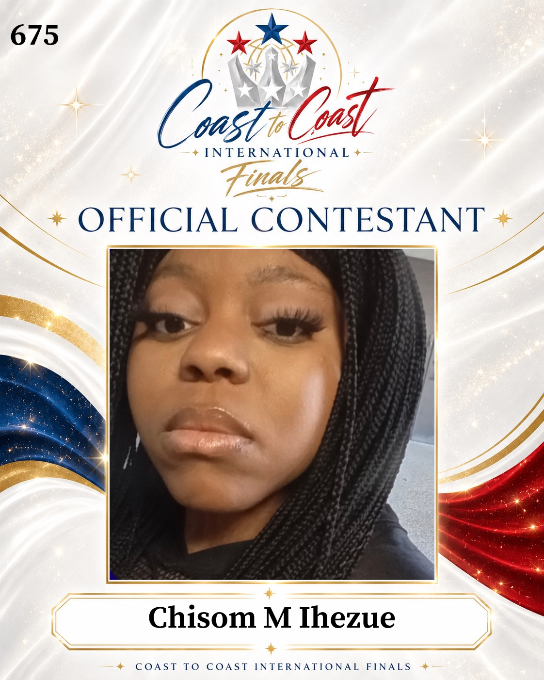 Vote #675 Chisom M Ihezue for 2026 International Finals People's Choice!