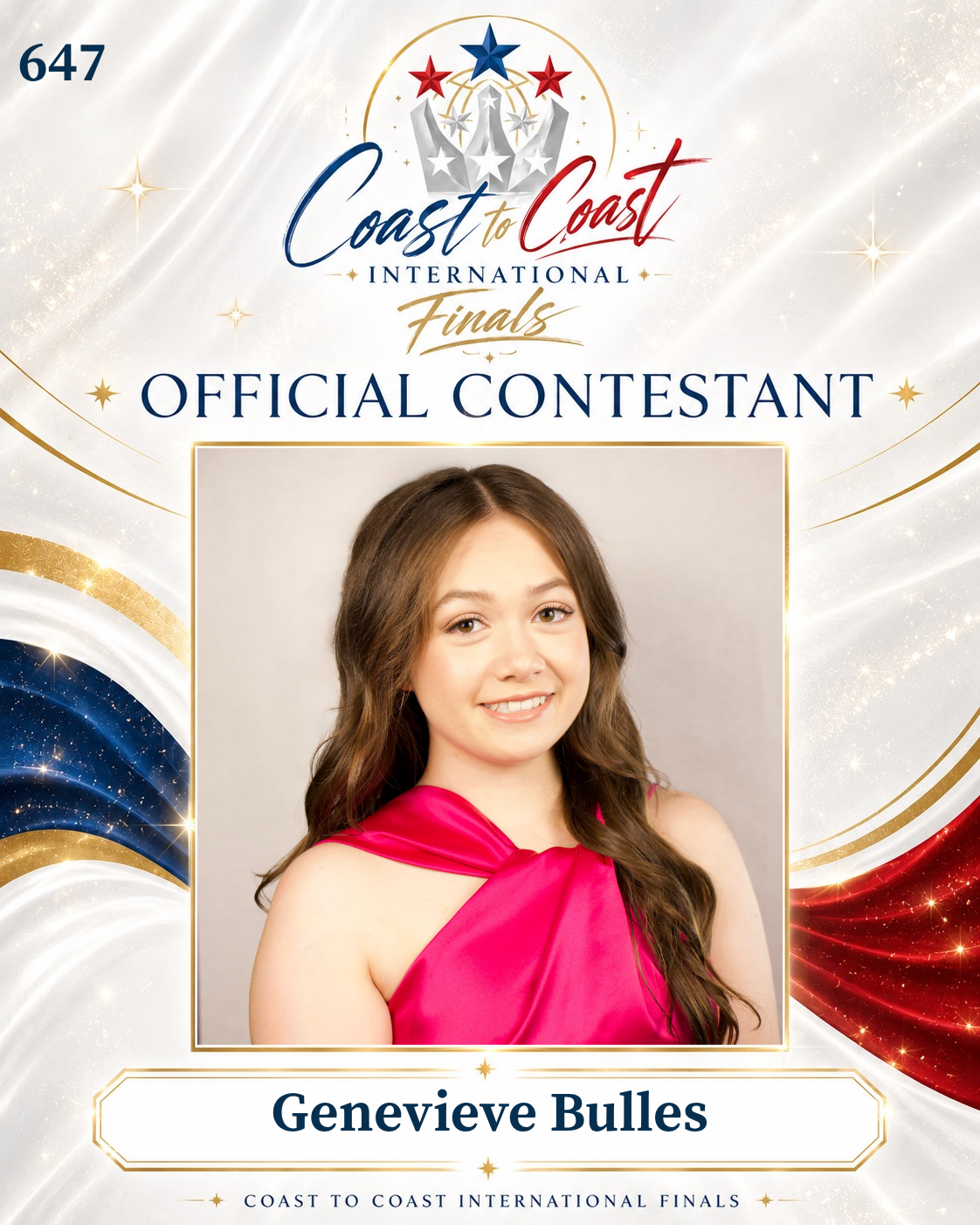 Vote #647 Genevieve Bulles for 2026 International Finals People's Choice!