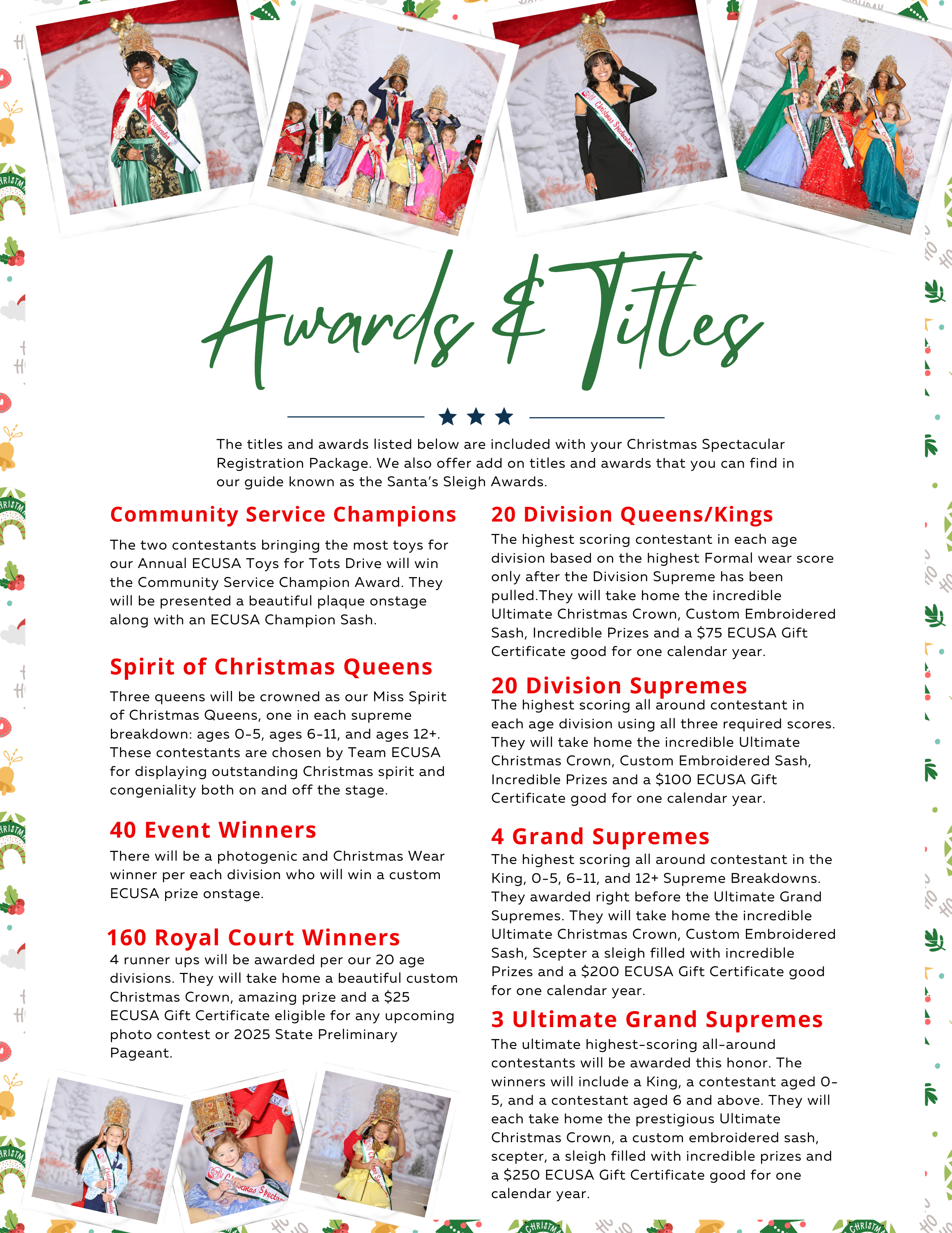 2024 East Coast USA Christmas Spectacular Pageant Registration