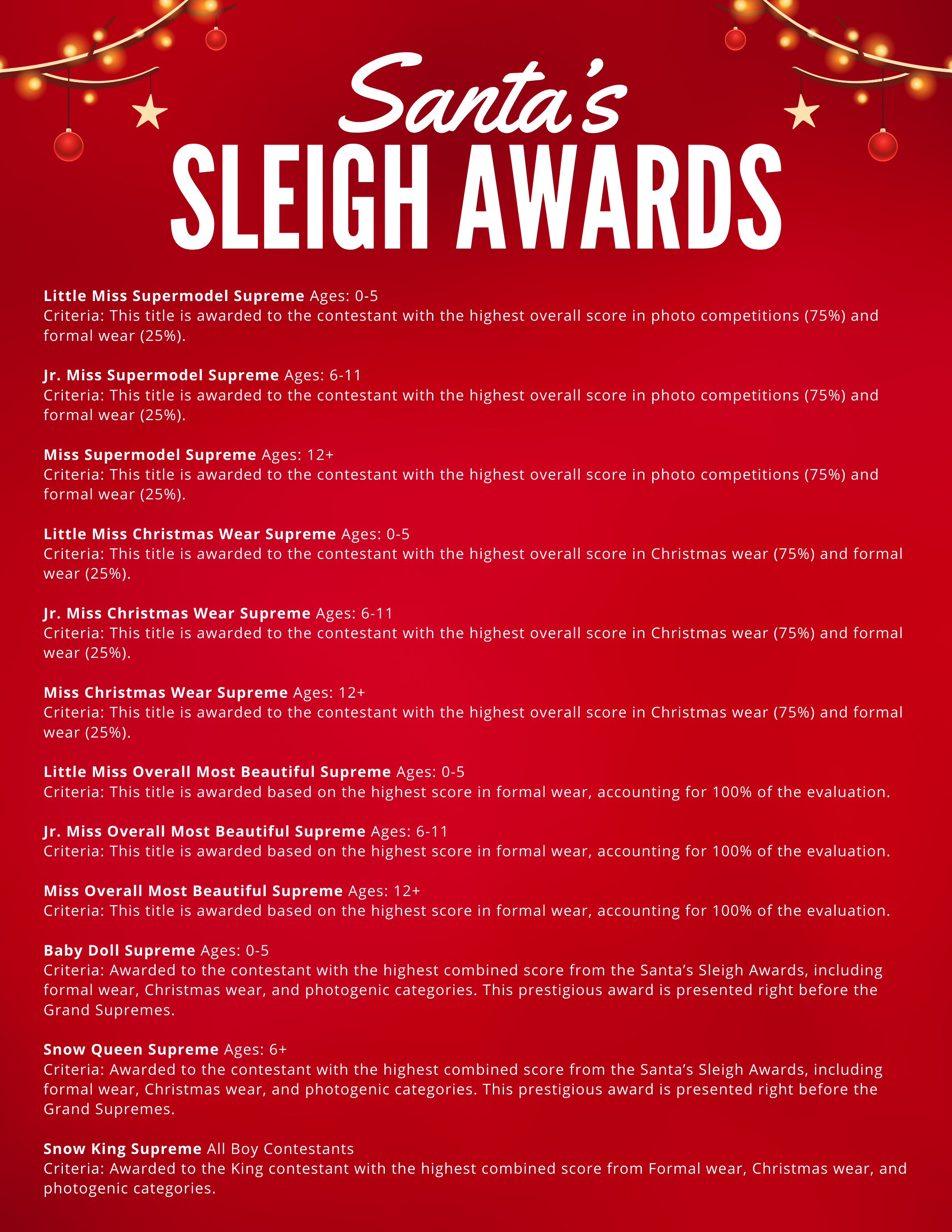 2024 East Coast USA Christmas Spectacular Pageant Registration