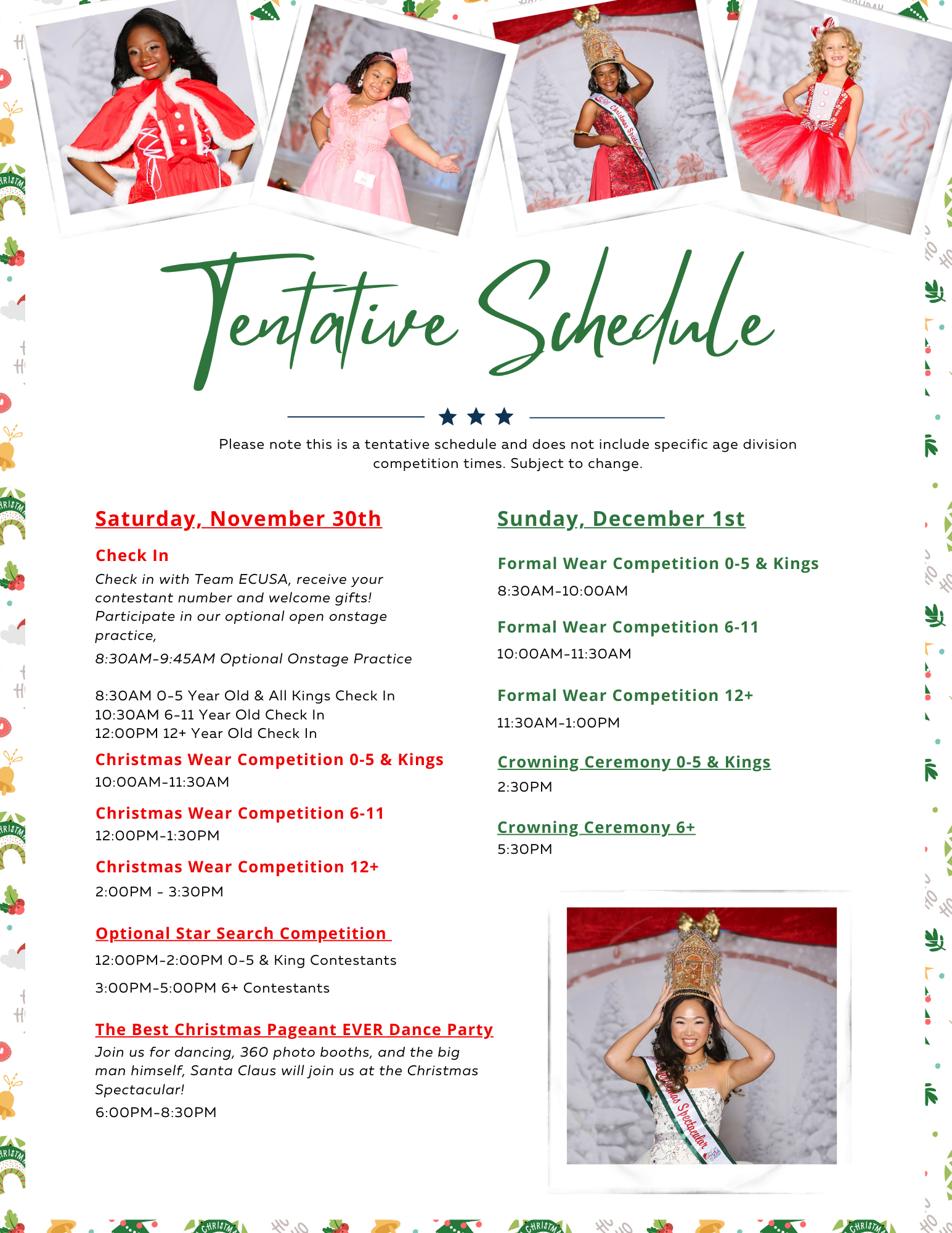 2024 East Coast USA Christmas Spectacular Pageant Registration